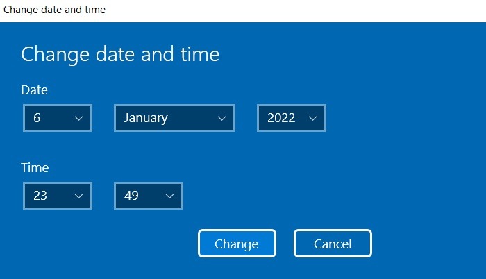 Herramienta de recorte Win11 Cambiar fecha y hora