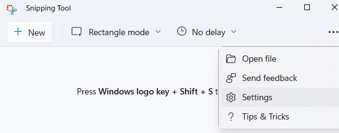 Herramienta de recorte Configuración de recorte de Win11