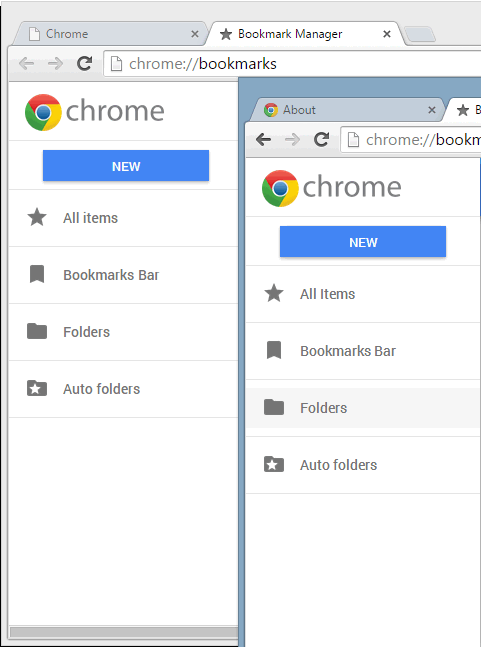 Administrador de marcadores de Chrome.