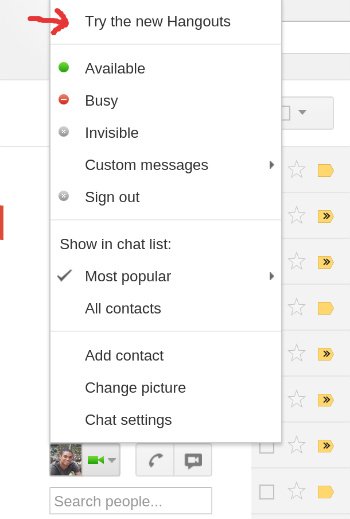 Hangouts de Google en Gmail