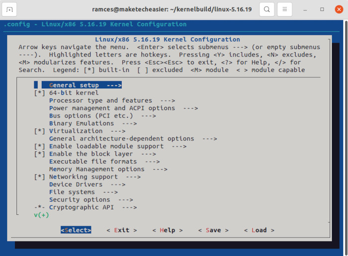 Ubuntu Custom Kernel Makeconfig Muestra 1