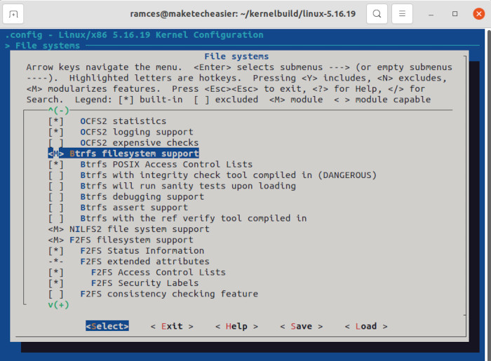 Ejemplo de Btrfs de kernel personalizado de Ubuntu