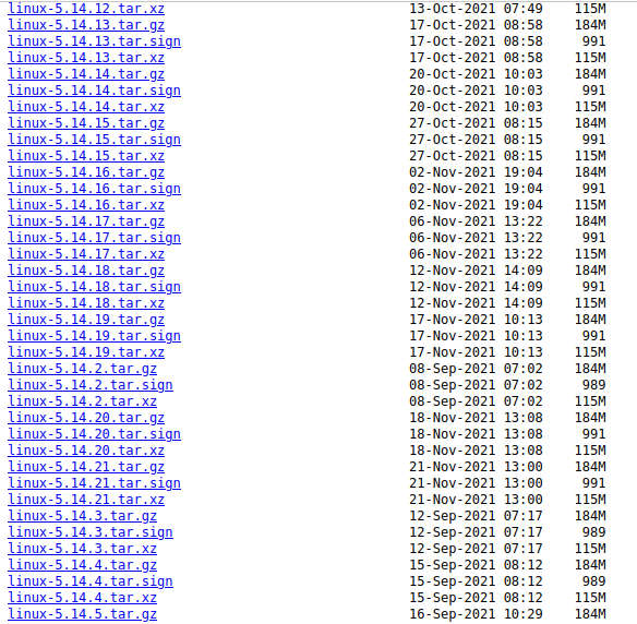 Lista de kernel de kernel personalizado de Ubuntu