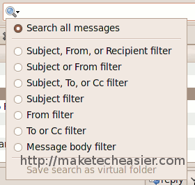 Thunderbird3-filtro de búsqueda