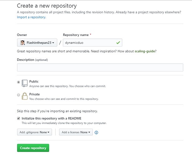 Github Crear nuevo repositorio