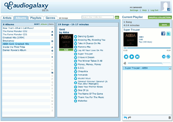audiogalaxy-interfaz web
