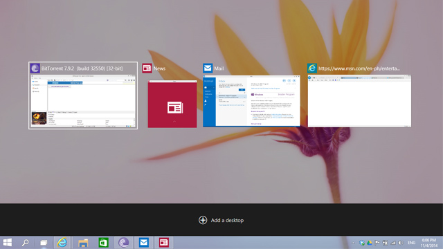 Vista de tareas de Windows 10