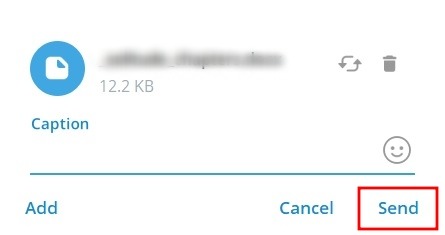 Uso de mensajes guardados de Telegram Enviar archivo