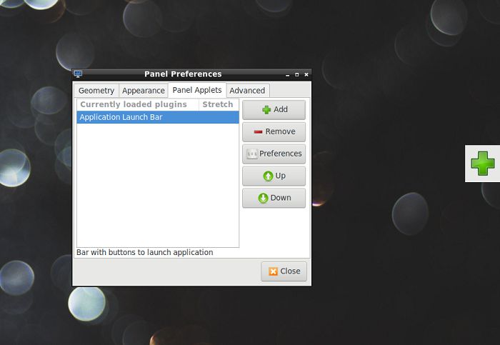 Paneles Lxde como lanzadores Barra de inicio de aplicaciones Botón Plus