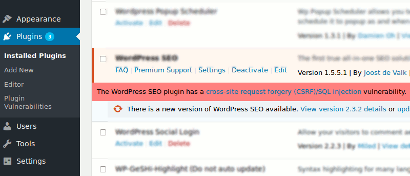 Reciba alertas por correo electrónico de vulnerabilidades de seguridad en el complemento de WordPress