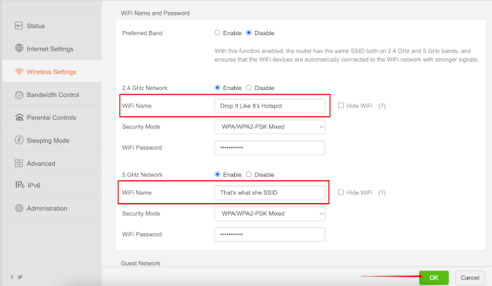 Cambiar el Ssid del enrutador inalámbrico