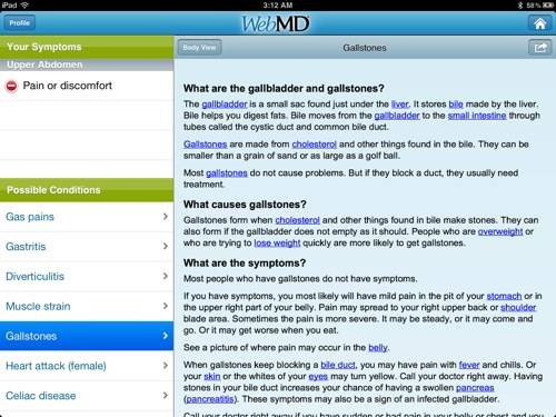 Condiciones posibles de WebMD