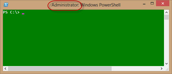 powershell con título de administrador