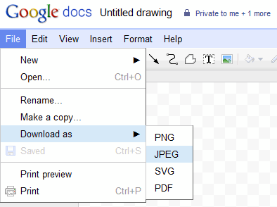 Descarga de dibujos de Google Docs