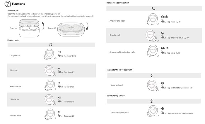 Earfun Free 2 controles táctiles