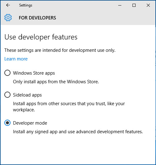 bash-windows-10-modo-desarrollador