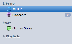 Barra lateral de iTunes modificada