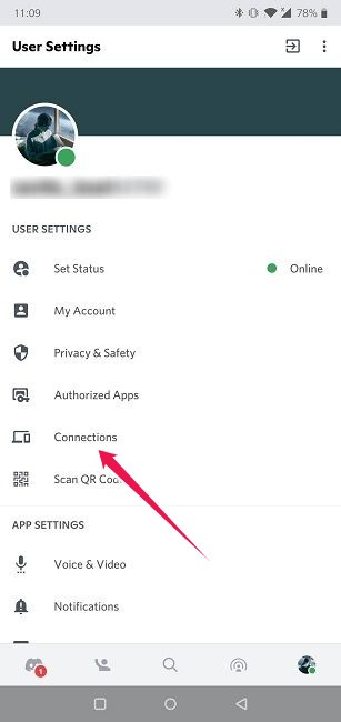 Conecte Spotify a Discord Conexiones de Android