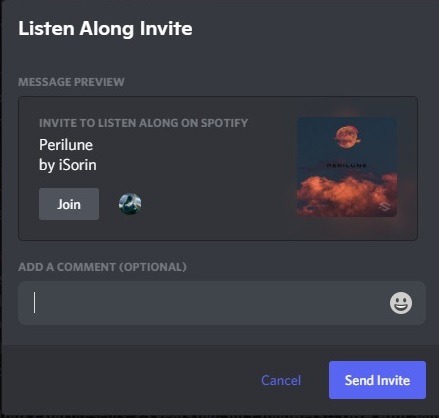 Conectar Spotify a Discord Desktop Enviar Invitar Fiesta de escucha