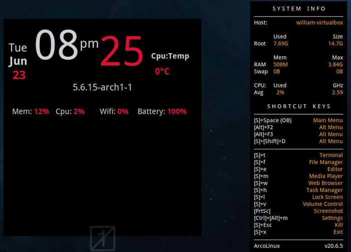 Arcolinux Conky