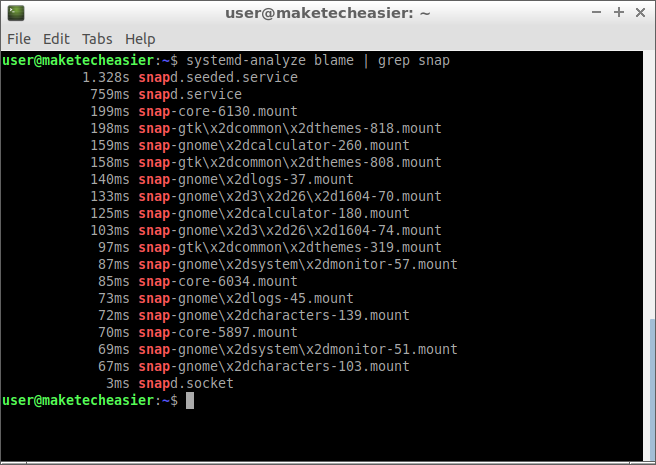 systemd-analizar-grep-snap