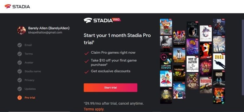 Prueba de Stadia Pro