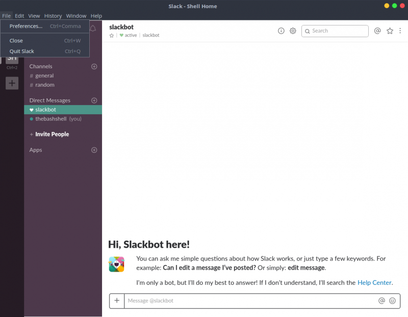 Aplicación de escritorio Slack