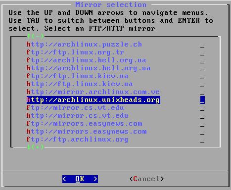 archlinux-install03-choosemirror