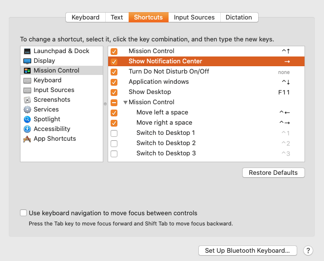 Cómo administrar el atajo de teclado de notificaciones de Mac