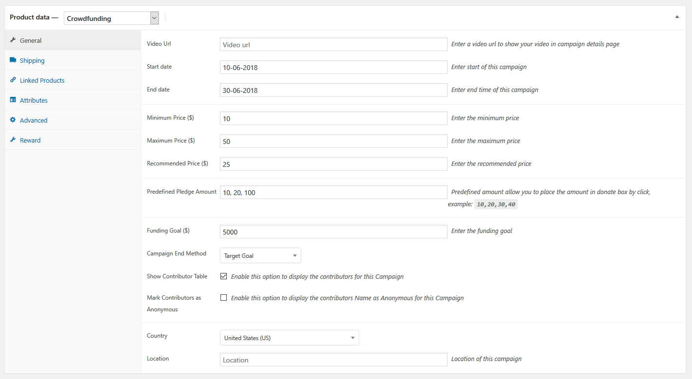 wp-crowdfunding-plugin-configuración-del-proyecto