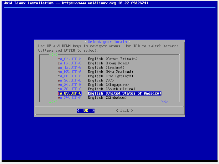 Configuración regional de Voidlinux 13