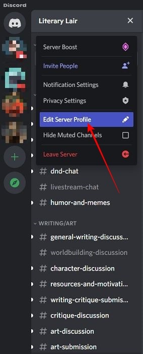 Cambiar el nombre de usuario de Discord Editar el perfil del servidor