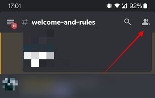 Cambiar el nombre de usuario de Discord Ícono de personas móviles