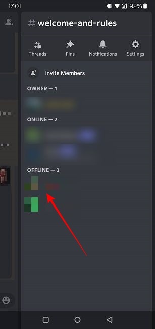 Cambiar el nombre de usuario de Discord Cuenta de toque móvil