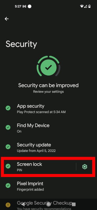Bloqueo de pantalla de seguridad de la pantalla de bloqueo de Android