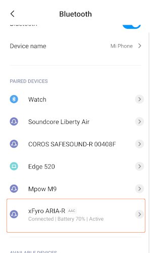 Conexión Bluetooth de los auriculares Xfyro Aria