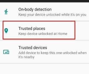 Arreglar los lugares de confianza de Android Drop Pin Trusted Places