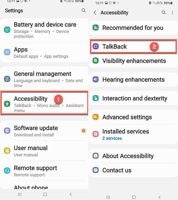 Abra la configuración de accesibilidad 1