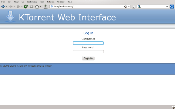 Interfaz web de KTorrent