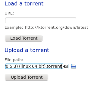 Torrent para subir la interfaz web de KTorrent