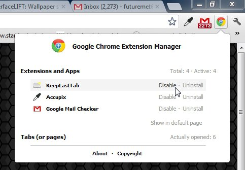 Chrome-manager-opciones