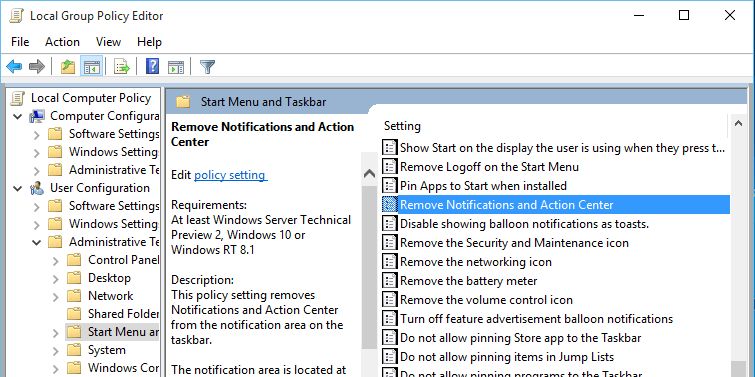 Win10-action-center-find-policy