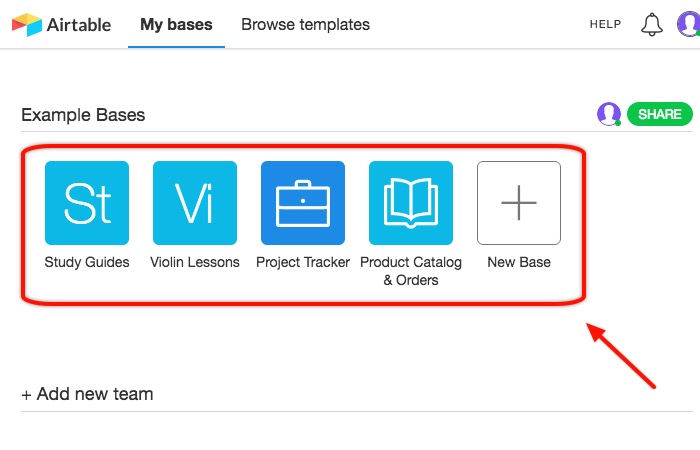 Airtable -mte- Abrir ejemplo