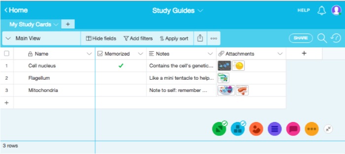 Airtable -mte- Ejemplo de guías de estudio