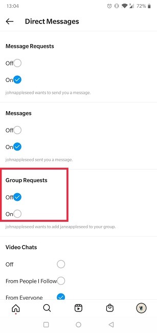 Cómo evitar que los usuarios agreguen grupos Desactive los grupos de notificaciones