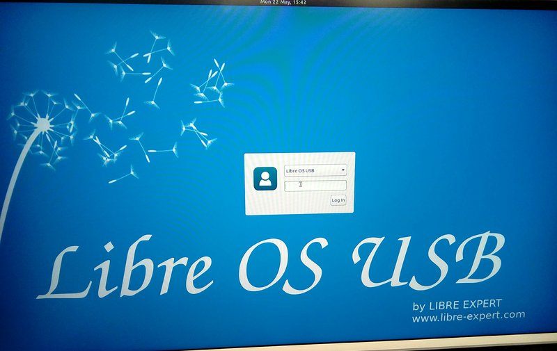 libre-os-usb-inicio de sesión