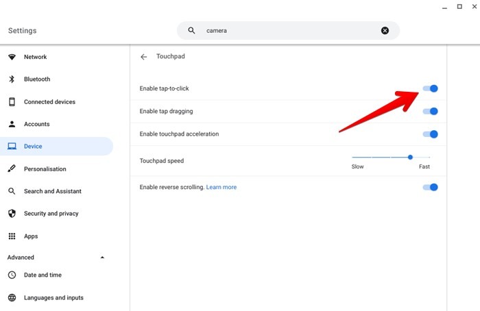 Panel táctil de Chromebook Toque