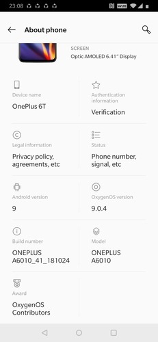 Aplicaciones en espera Acerca del teléfono Lista de detalles