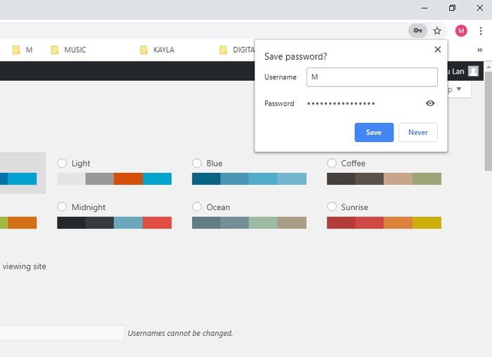 Administrador de contraseñas del navegador Chrome