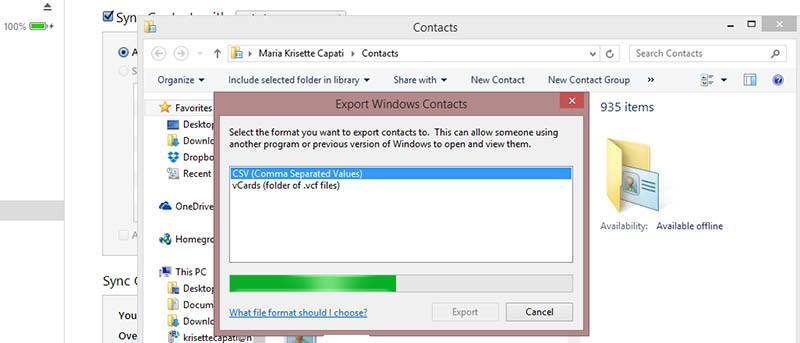 How To Export iPhone Contacts to CSV File in Windows 8